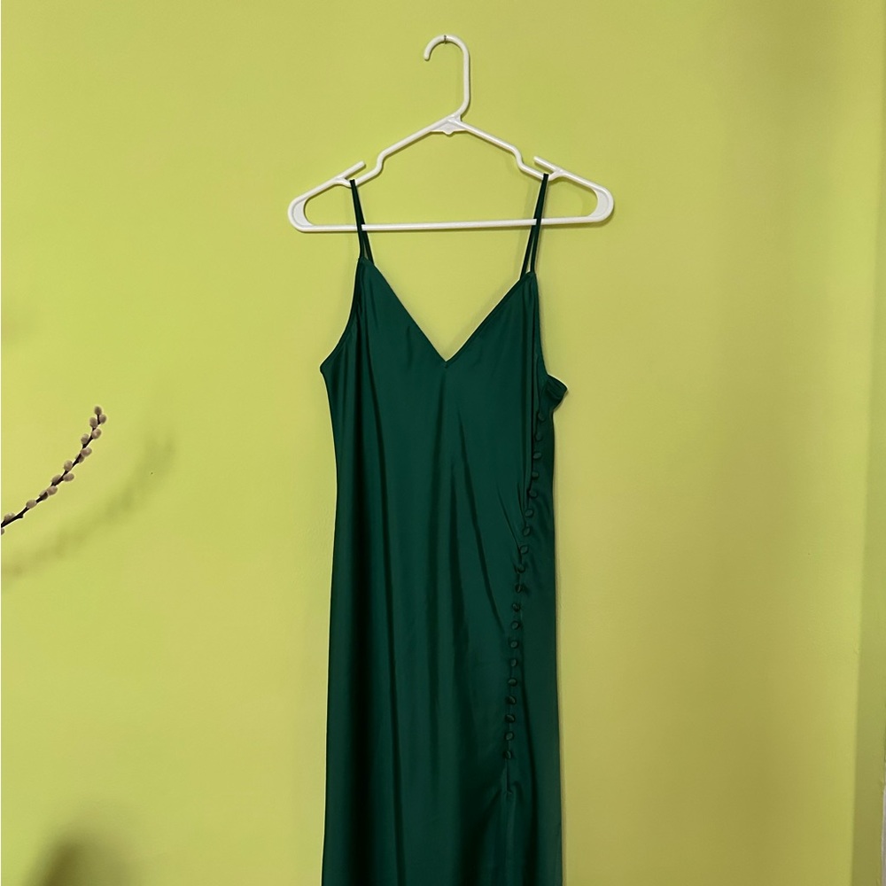Banana Republic Emerald Slip Dress w. Buttons size 0
